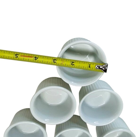 Pier 1 White Porcelain Ramekins Dish 6PC Set Dessert Baking Prep Tasting Party - Picture 8 of 8